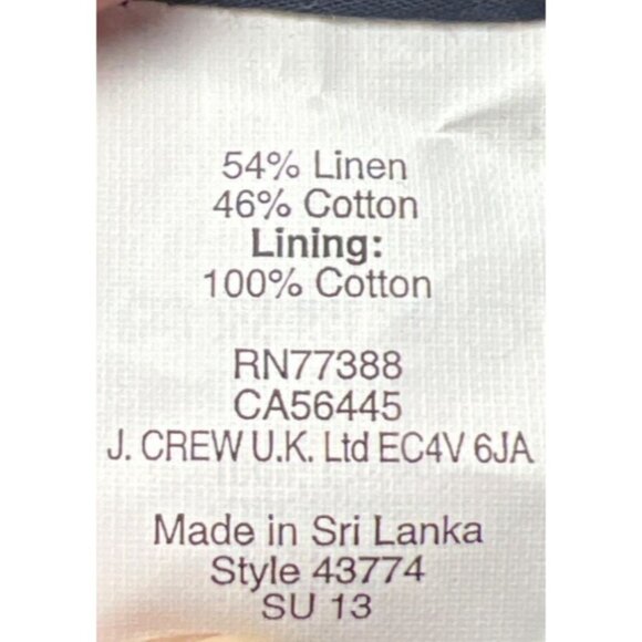 J. Crew Linen Preppy Size 6 Navy & Red Striped Lined Dress With Spaghetti Straps - Picture 3 of 9